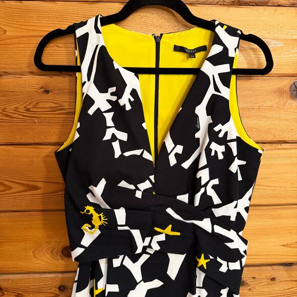 Gucci Resort Seahorse & Coral Cocktail Dress Size 44 Large - Picture 4 of 11